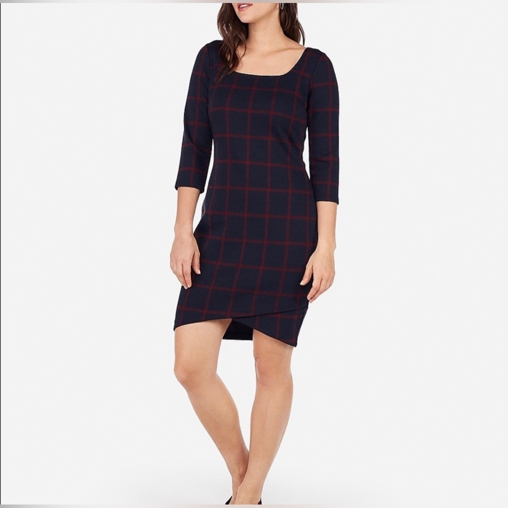 Express Plaid Sheath Dress